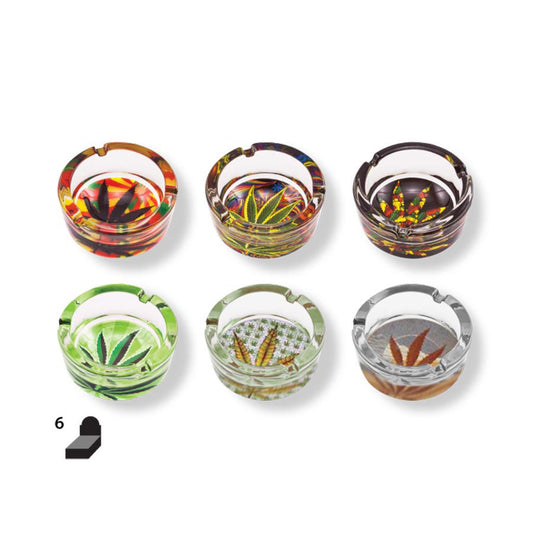 Glass Ashtray – Leaf Series (Assorted Designs)
