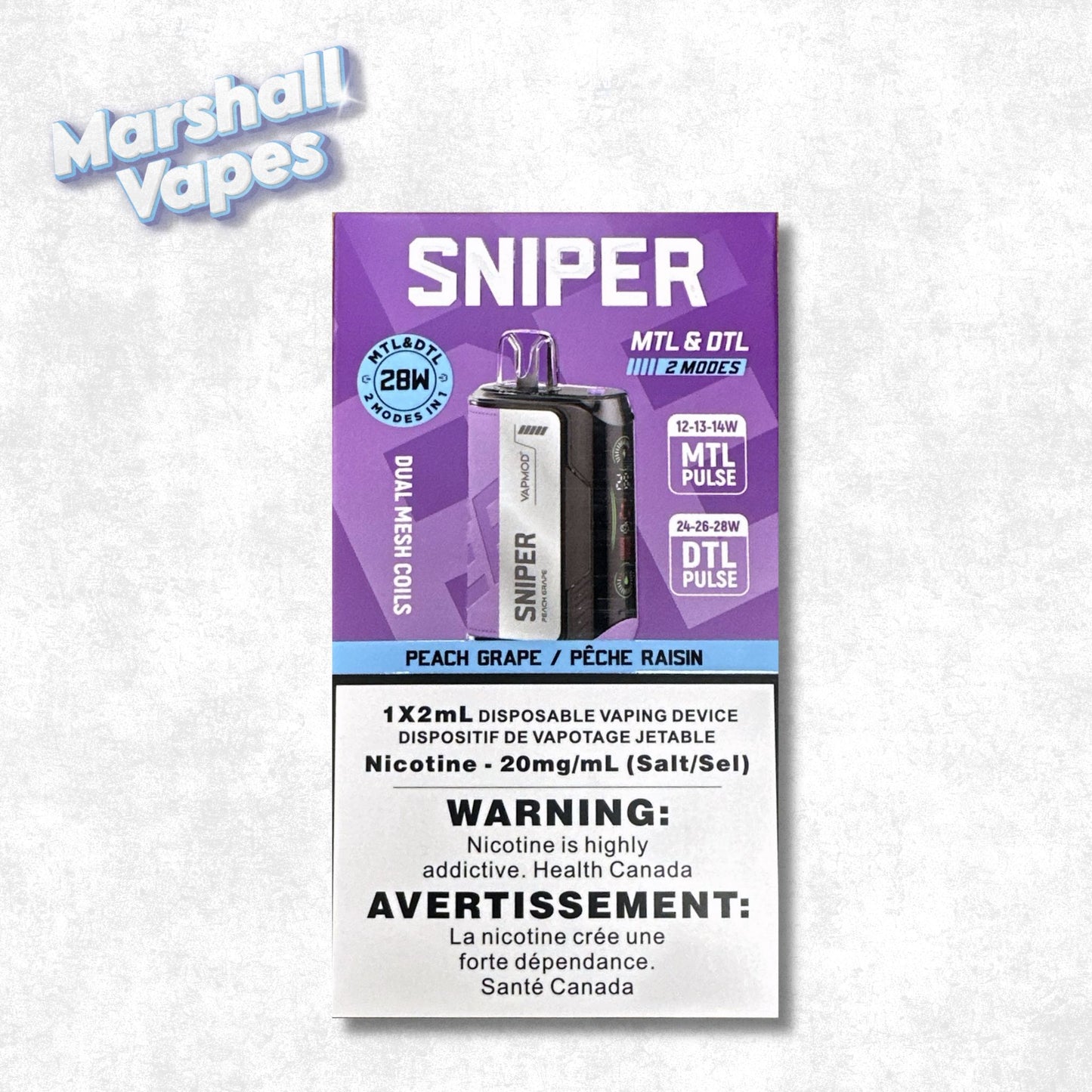 Sniper Disposable – Peach Grape