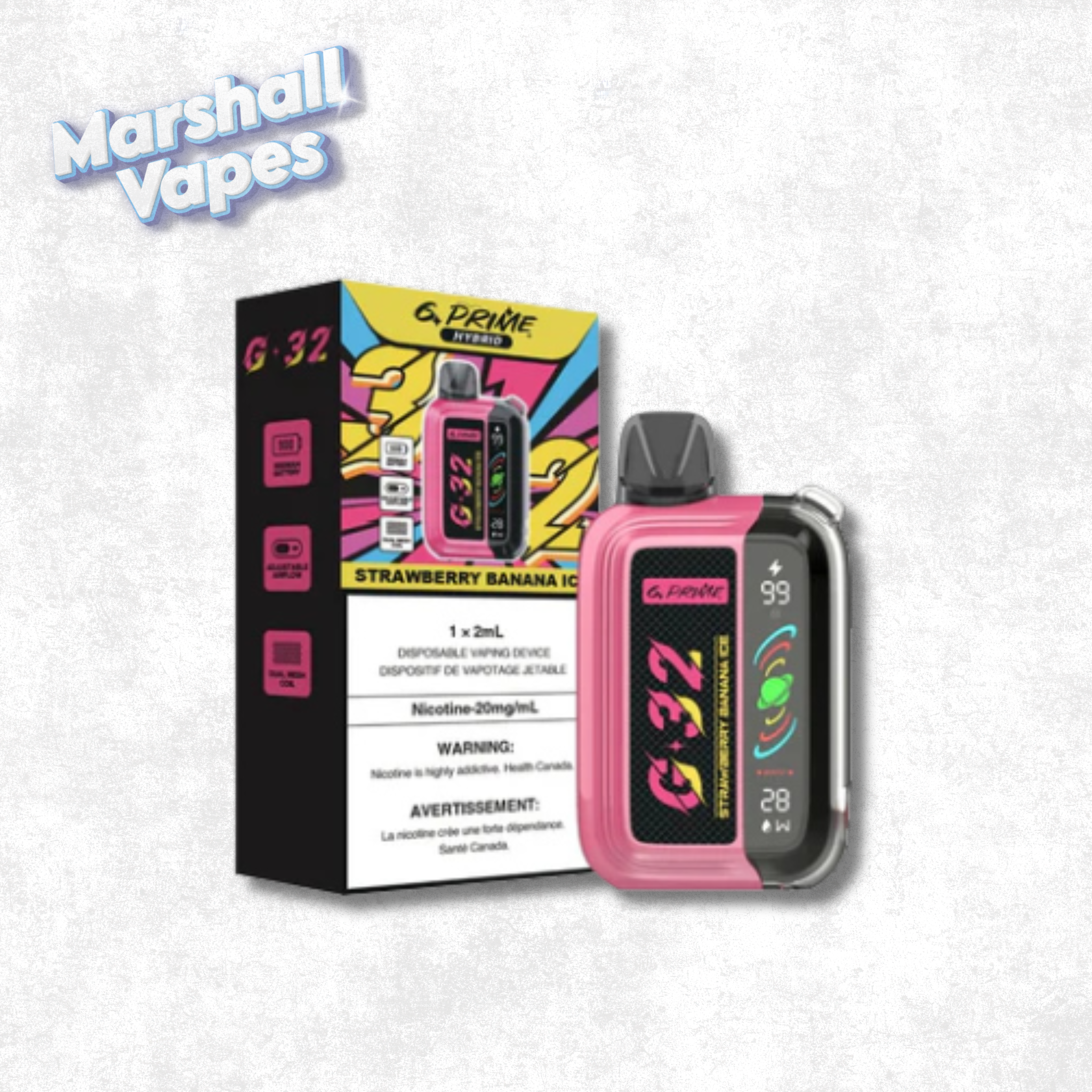 ABT (Formerly G32) Disposable Strawberry Banana Ice | Best Price $32.99 Marshall Vapes ABT (Formerly G32) Disposable Strawberry Banana Ice | Best Price $32.99 Marshall Vapes