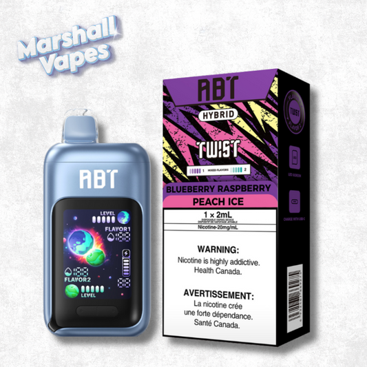 ABT TWIST Disposable – Blueberry Raspberry & Peach Ice (32,000 Puffs)