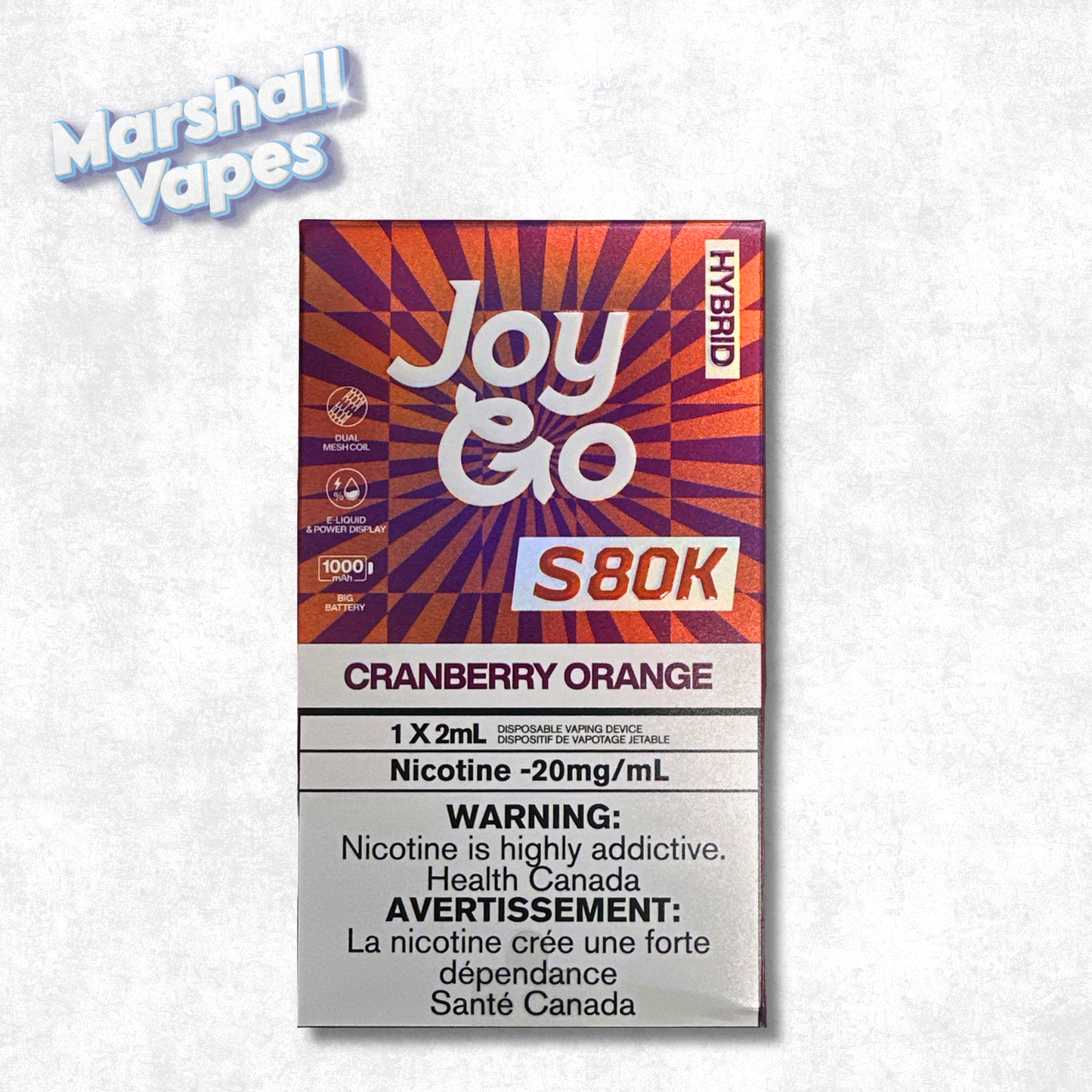Joy Go Disposable – Cranberry Orange (80,000 Puffs)