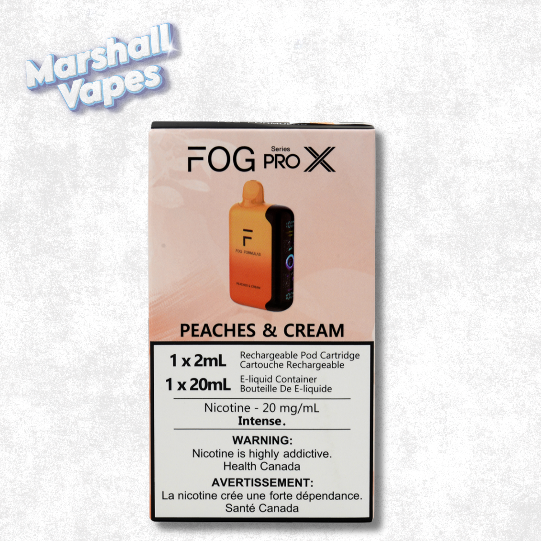 Fog Pro X Series  Peaches & Cream  Marshall Vapes