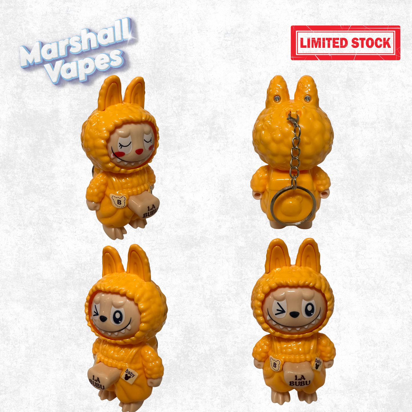 Labubu-Inspired Medium Keychain with Face-Changing Button