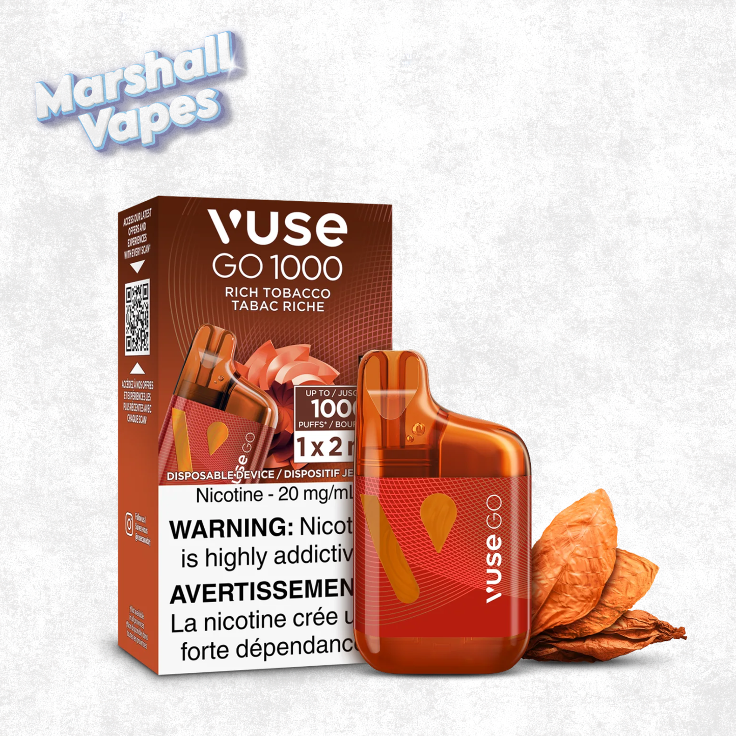 Vuse Go 1000 Disposable – Rich Tobacco