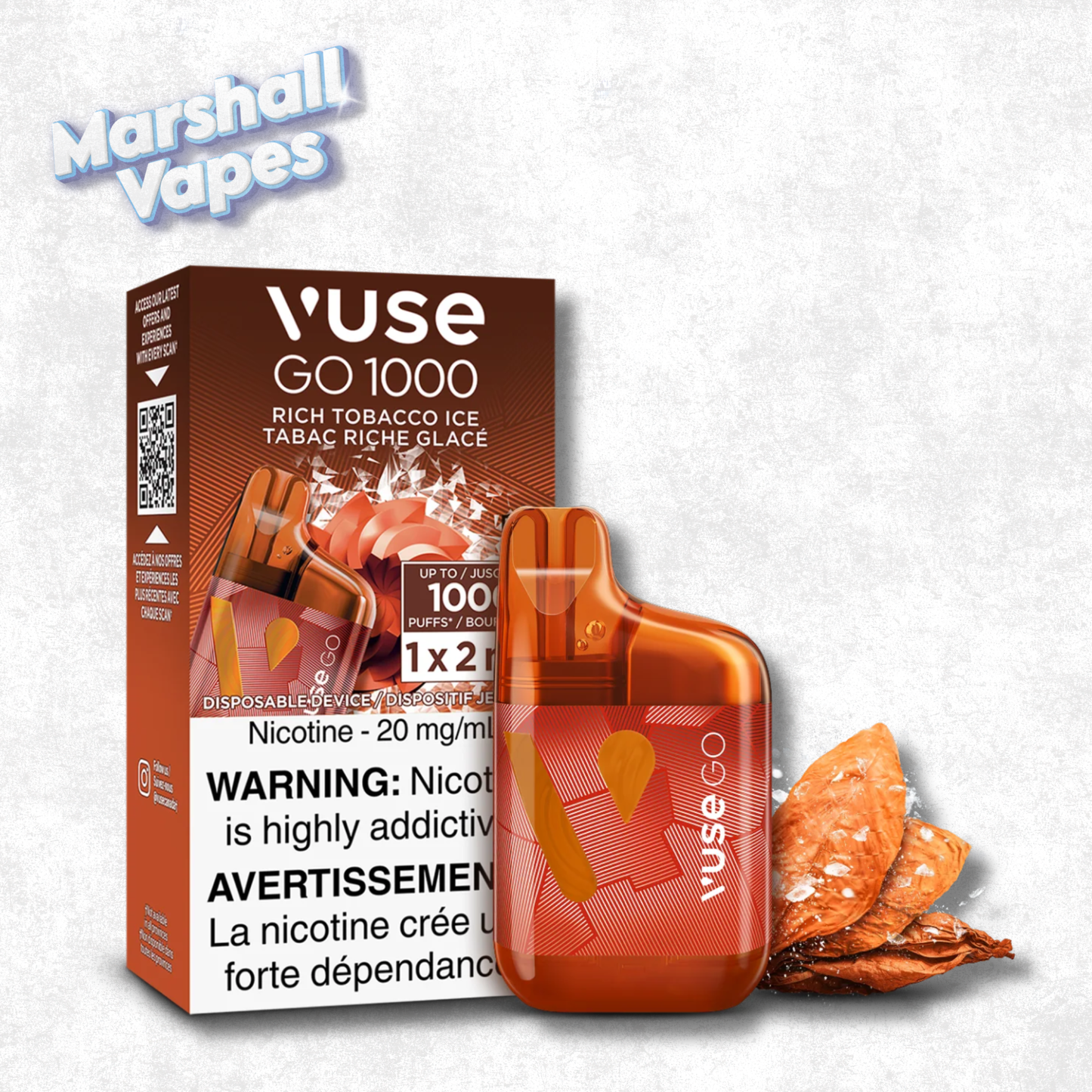 Vuse Go 1000 Disposable – Rich Tobacco Ice