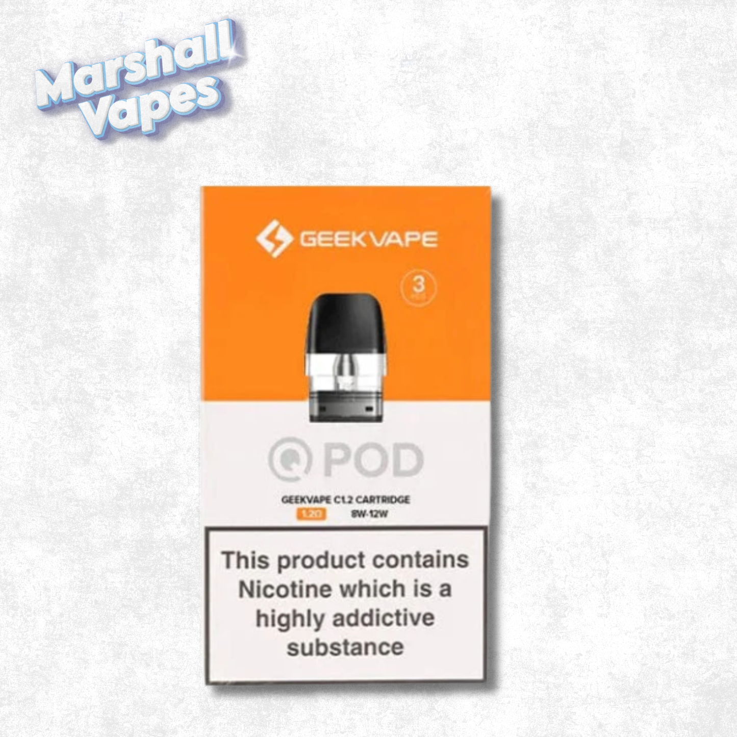 Geekvape Q Pods – 1.2Ω (3 Pack, 2mL, 8–12W)