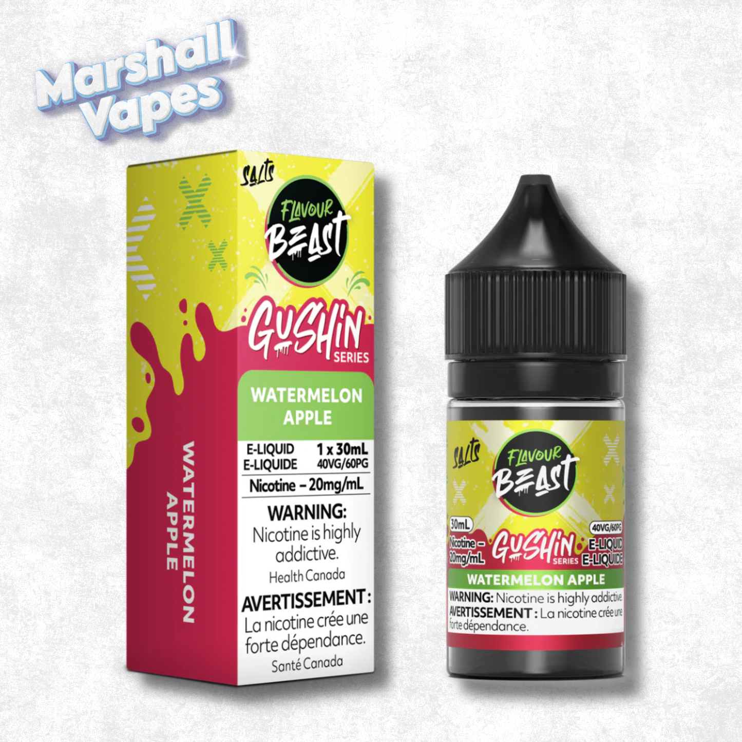 Flavour Beast E-Liquid Gushin Watermelon Apple nicotine salt e-liquid watermelon apple fruit flavour