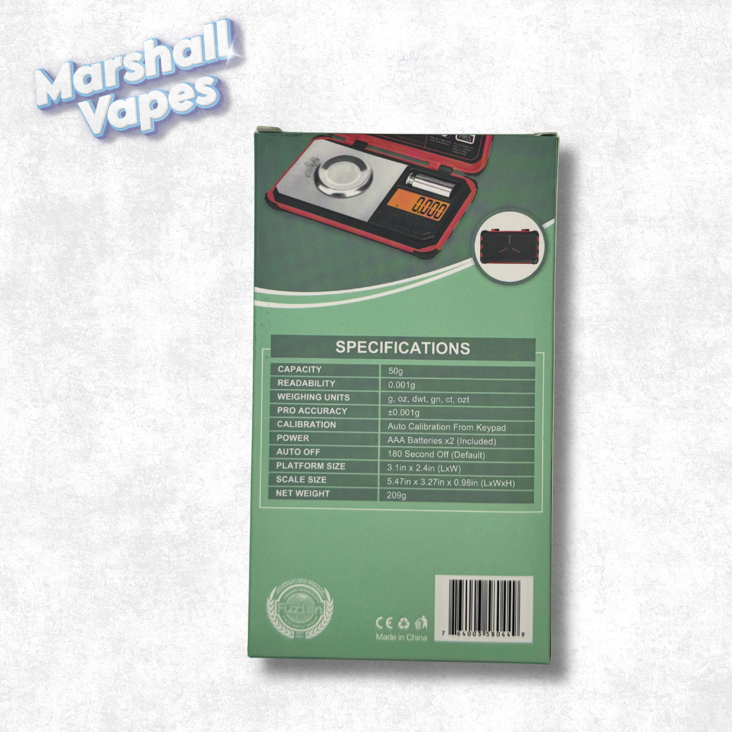 Fuzion TRI-50 Professional Digital Scale 0.001g – 50g Capacity