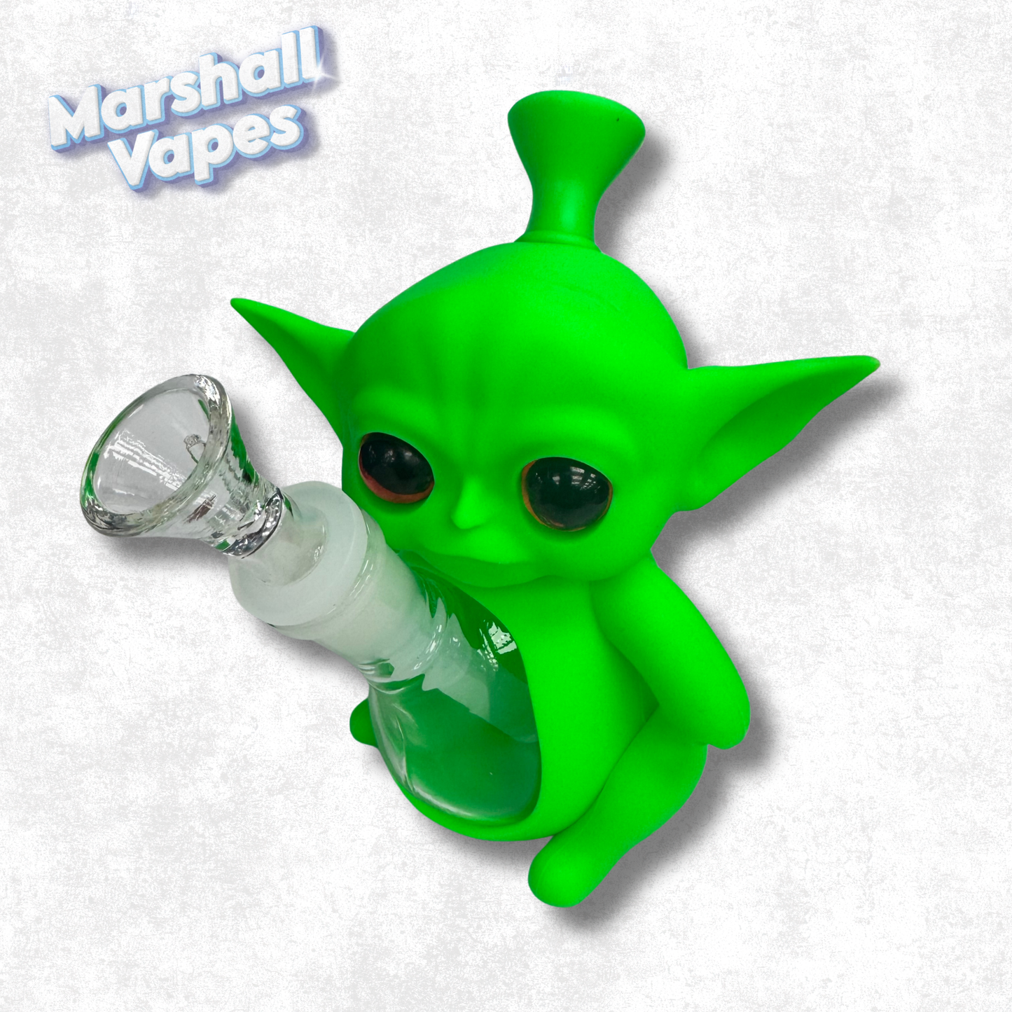 6" Green Alien Silicone Bong