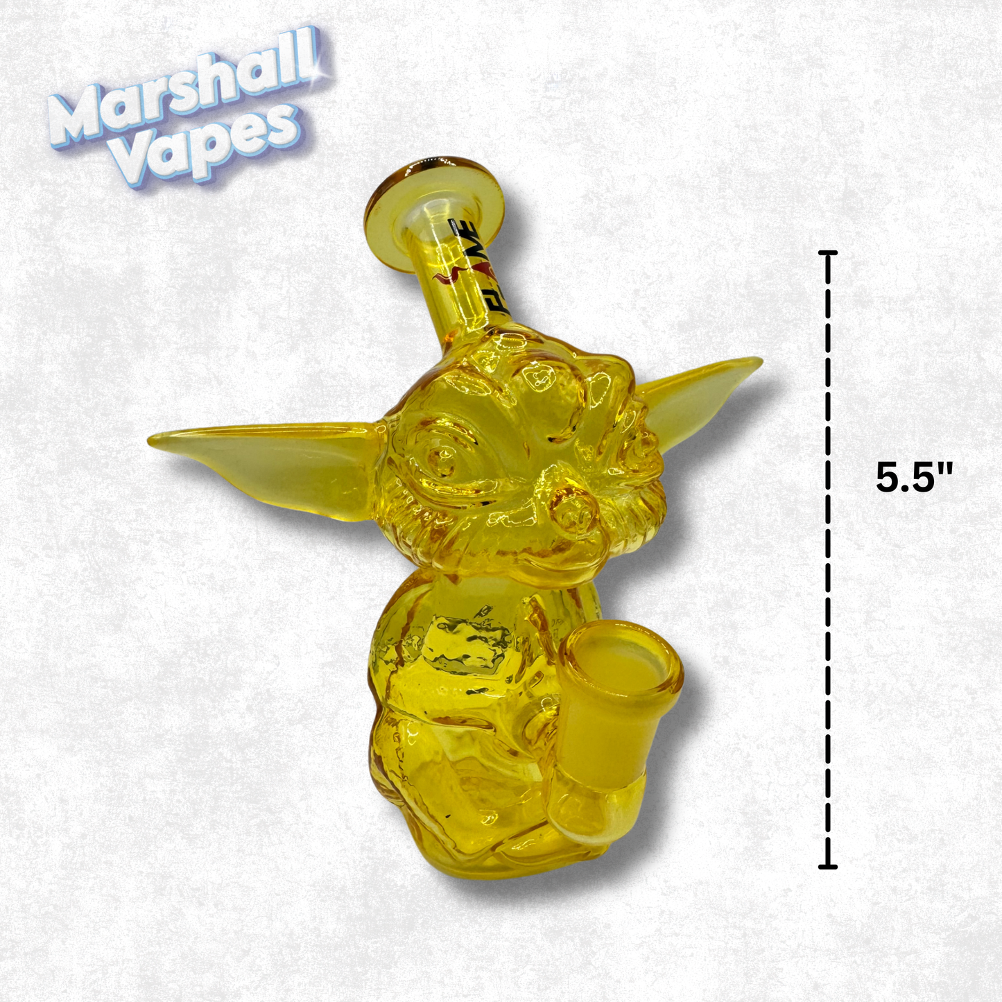 5.5" Yellow Baby Yoda Glass Bong