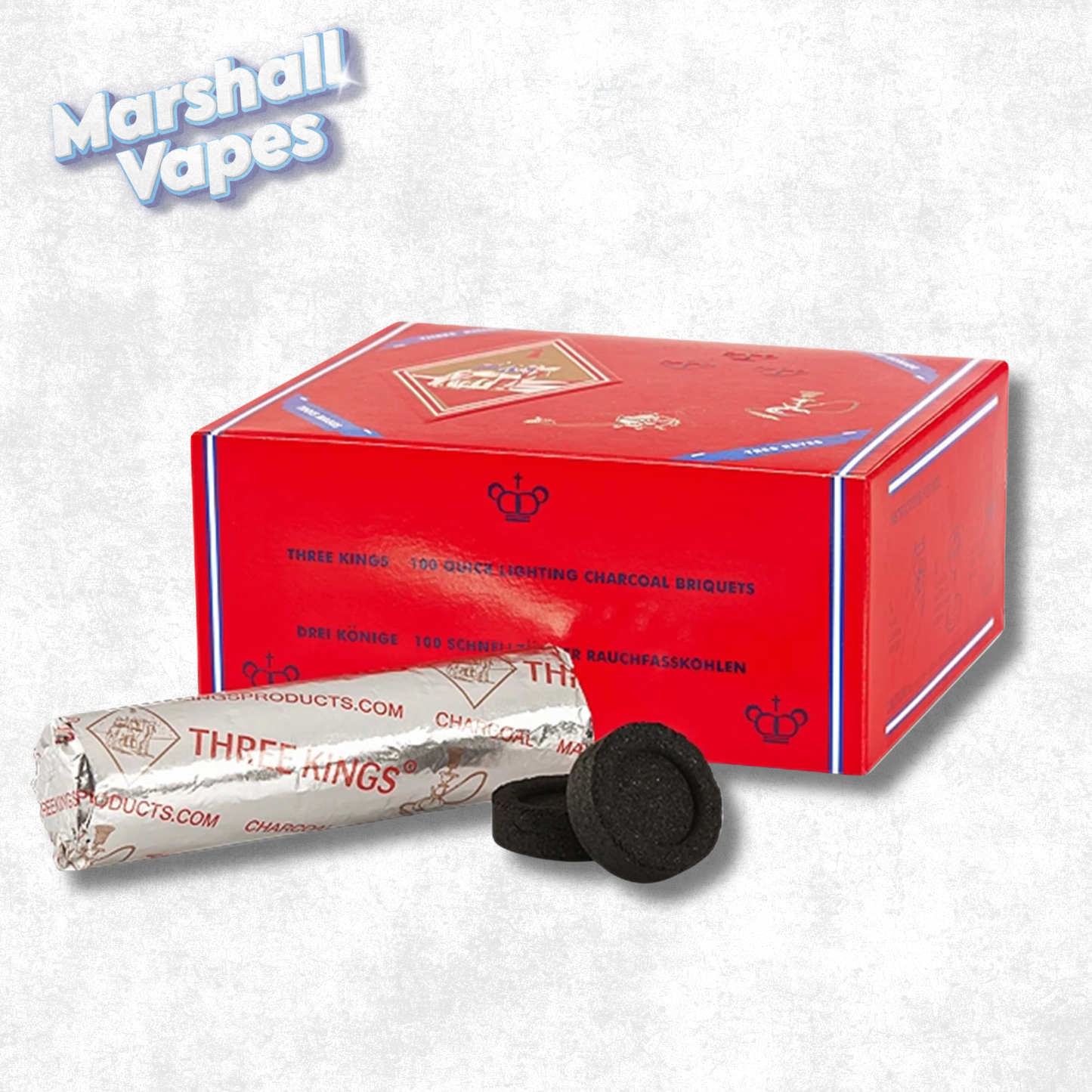 3 Kings Quick Light Hookah Charcoal Pack of 10