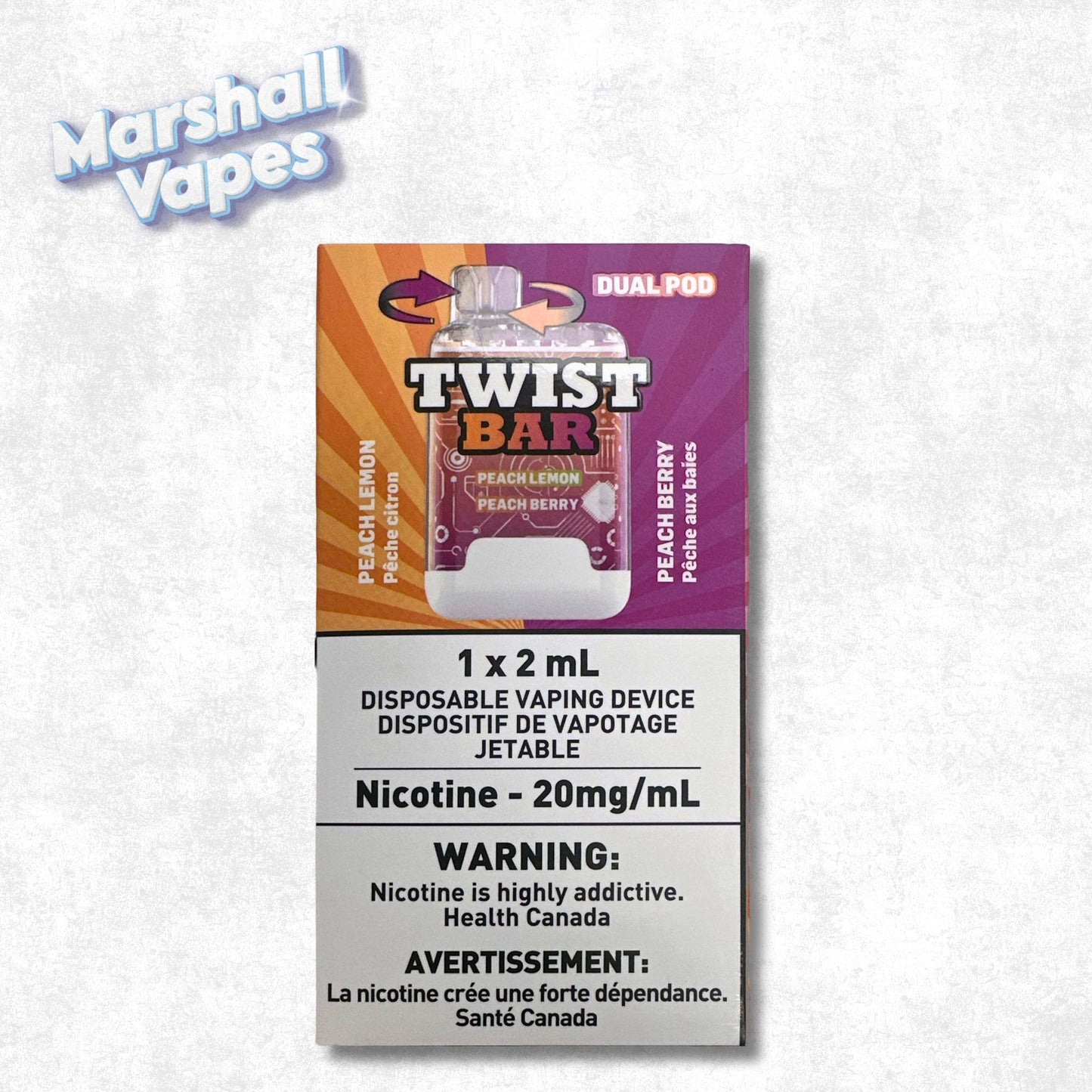 Twist Bar+ Disposable – Peach Lemon & Peach Berry