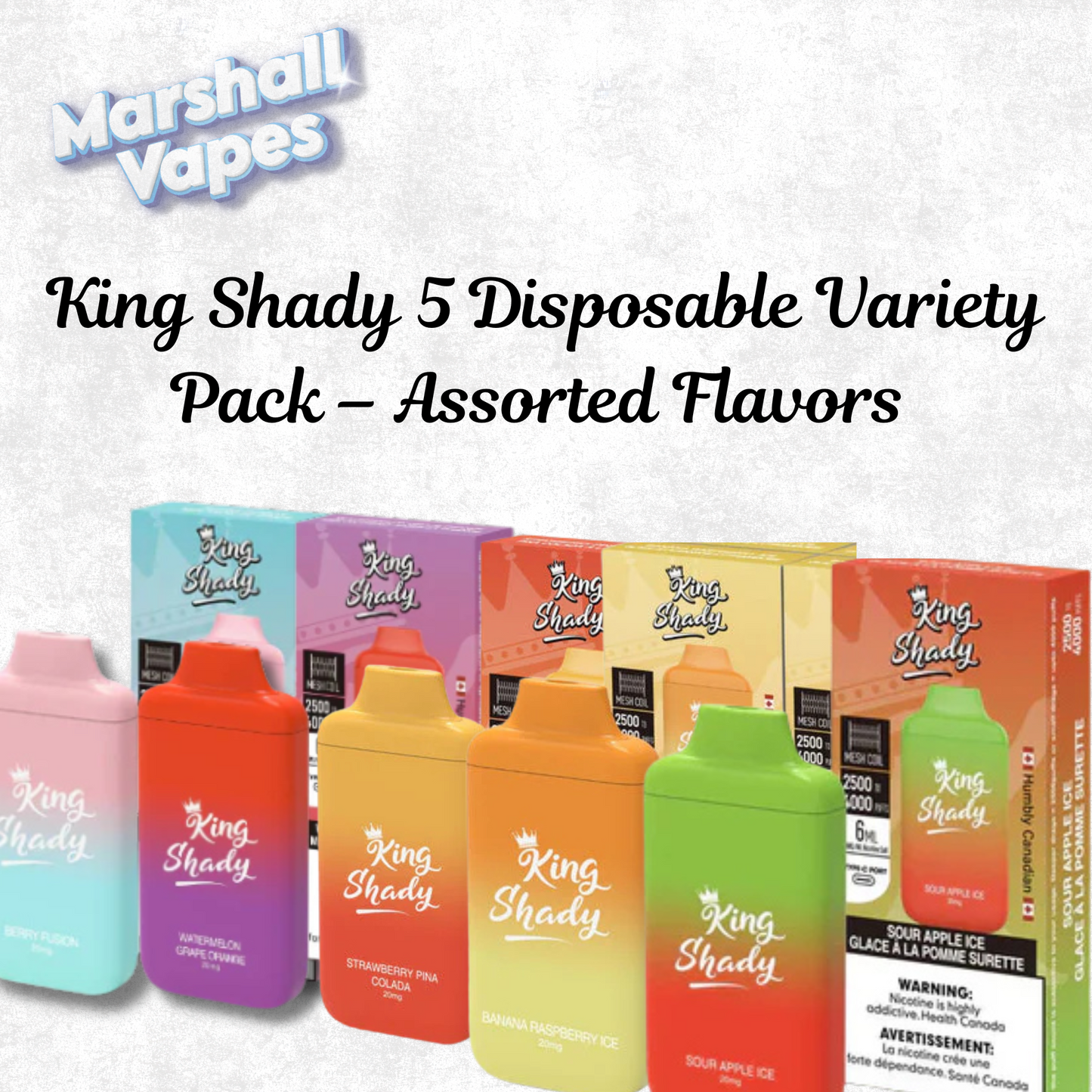 King Shady 5 Disposable Variety Pack - Assorted Flavors