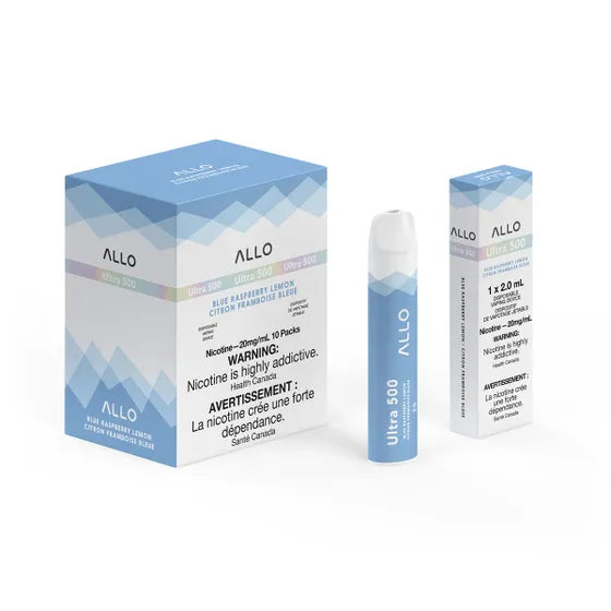 Allo 500 Blue Raspberry Lemon disposable vape, 500 puffs, 2mL 20mg