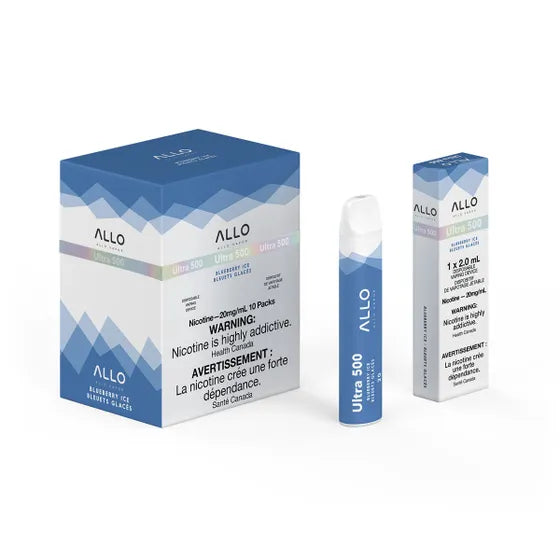 Allo 500 Blueberry Ice disposable vape, 500 puffs, 2mL 20mg