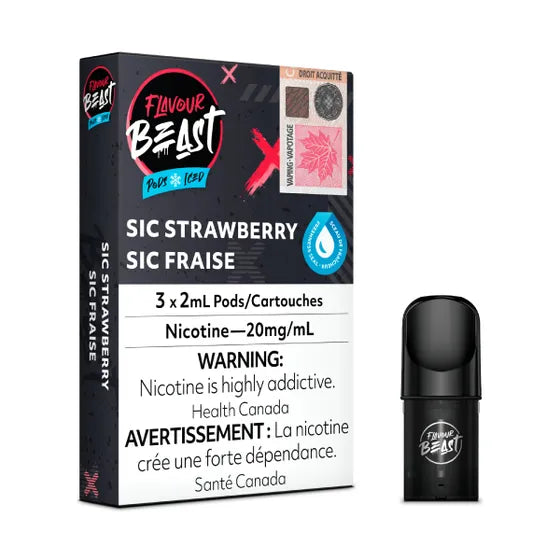Flavour Beast Pod Pack Sic Strawberry 3/Pack