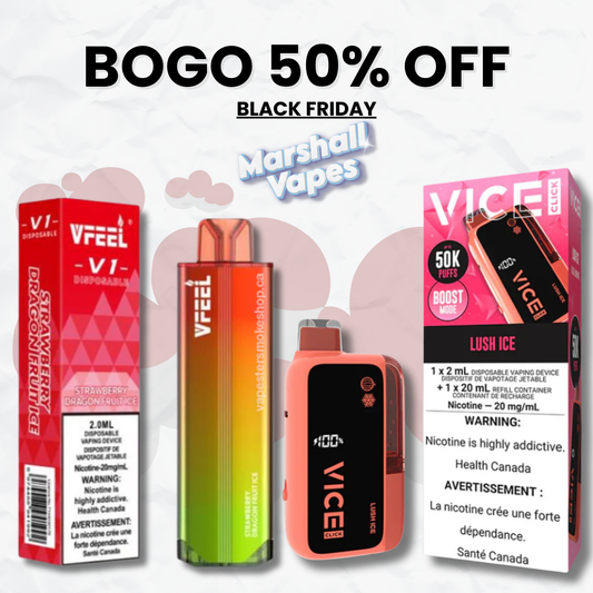 50% Off Vapes in British Columbia — Black Friday Disposable Deal