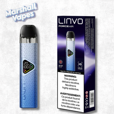 LINVO Force Air vape device silver blue color pod system