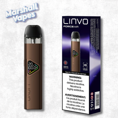 LINVO Force Air Device in Mocha Brown sleek pod vape device with smooth matte finish and compact design
