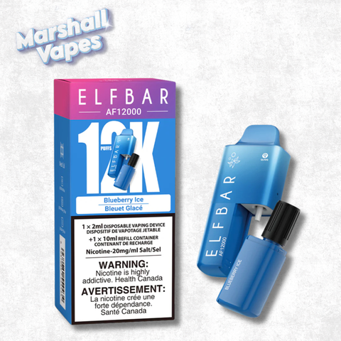 ElfBar 12K Disposable Blueberry Ice, blueberry menthol flavour, 2mL 20mg 12000 puffs