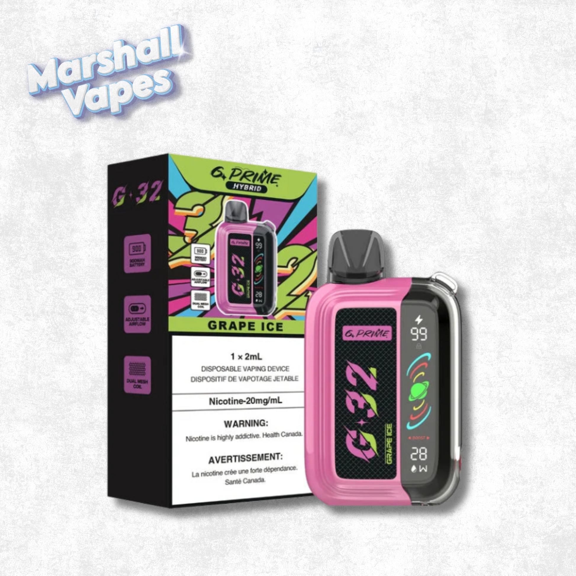 ABT (Formerly G32) Disposable Grape Ice | Best Price $32.99 Marshall Vapes ABT (Formerly G32) Disposable Grape Ice | Best Price $32.99 Marshall Vapes