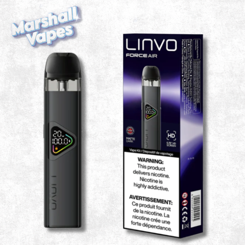 LINVO Force Air Device in Matte Dark sleek pod vape device with clean minimal finish and compact pod design