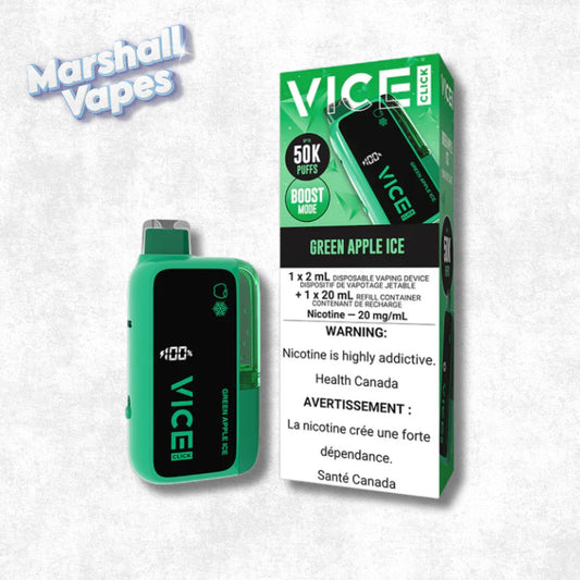 Vice Click Disposable – Green Apple Ice (50,000 Puffs)