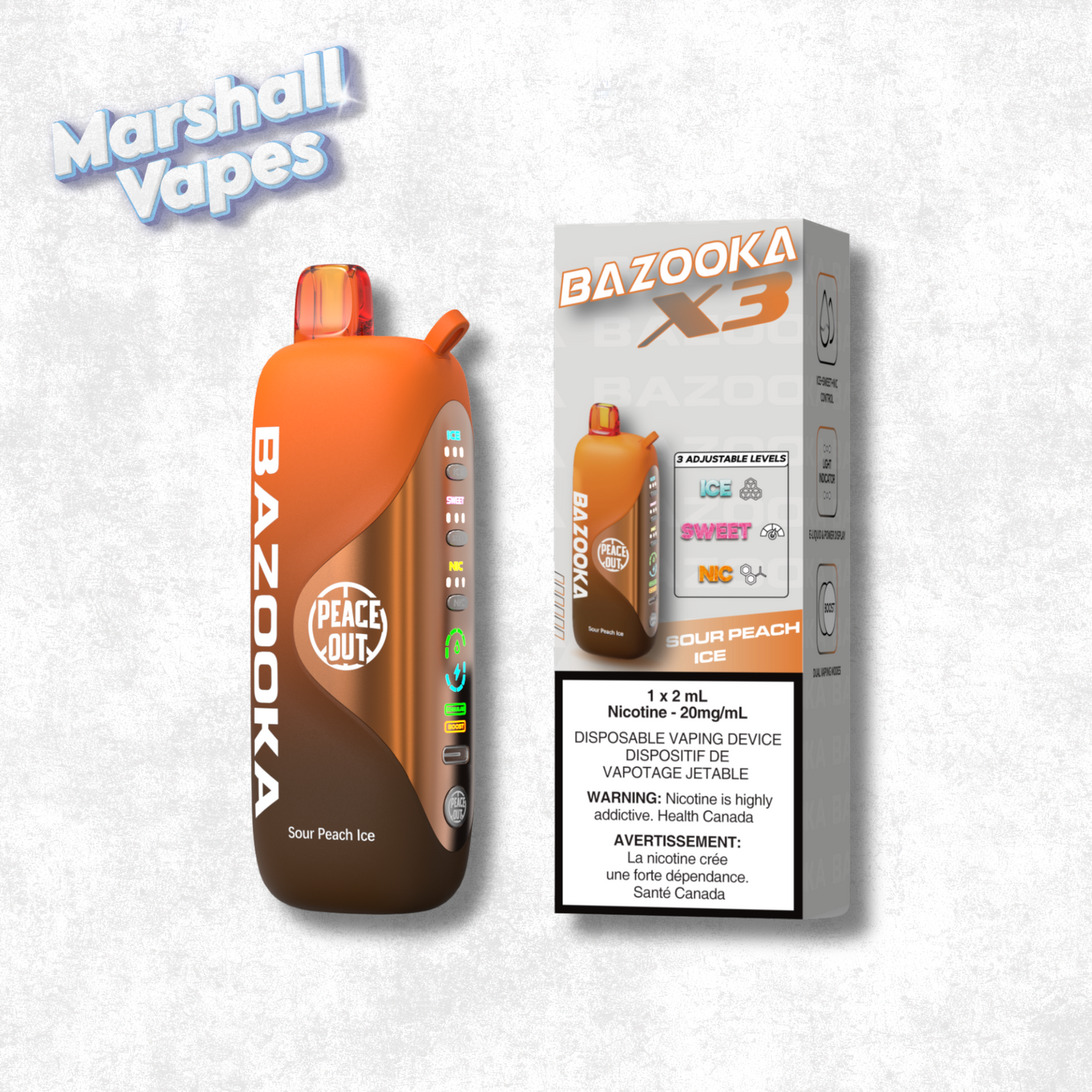 Bazooka X3 Disposable – Sour Peach Ice