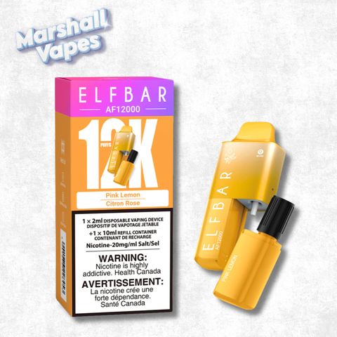ElfBar 12K Disposable Pink Lemon, tangy pink lemonade flavour, 2mL 20mg 12000 puffs
