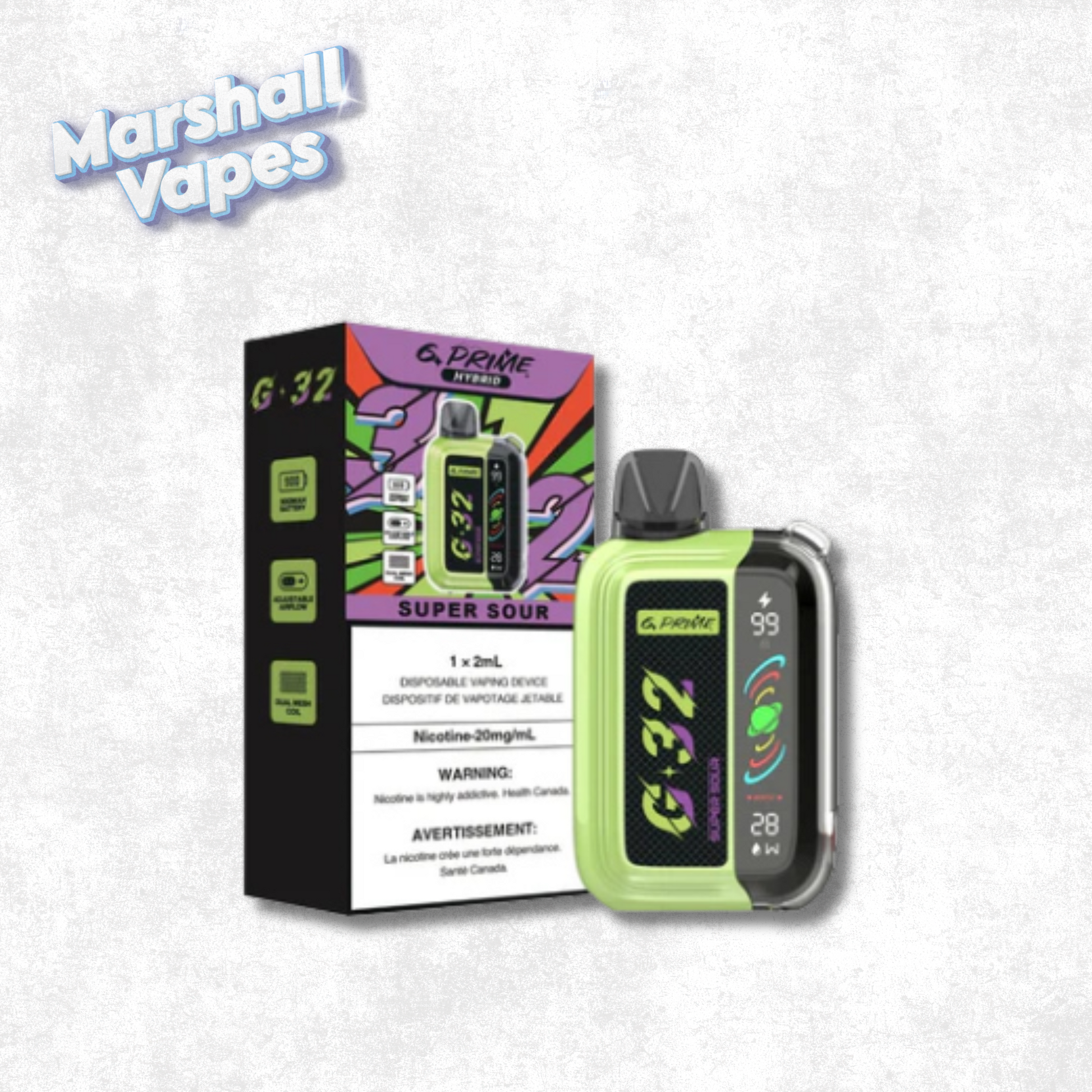 ABT (Formerly G32) Disposable Super Sour | Best Price $32.99 Marshall Vapes ABT (Formerly G32) Disposable Super Sour | Best Price $32.99 Marshall Vapes