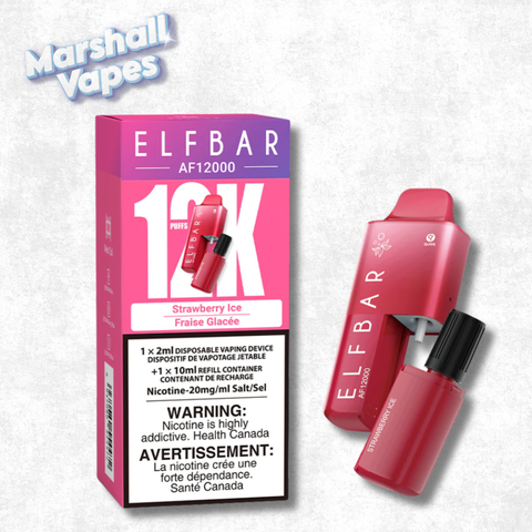 ElfBar 12K Disposable Strawberry Ice, strawberry menthol flavour, 2mL 20mg 12000 puffs