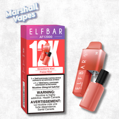 ElfBar 12K Disposable Strawberry Kiwi, strawberry kiwi flavour, 2mL 20mg 12000 puffs