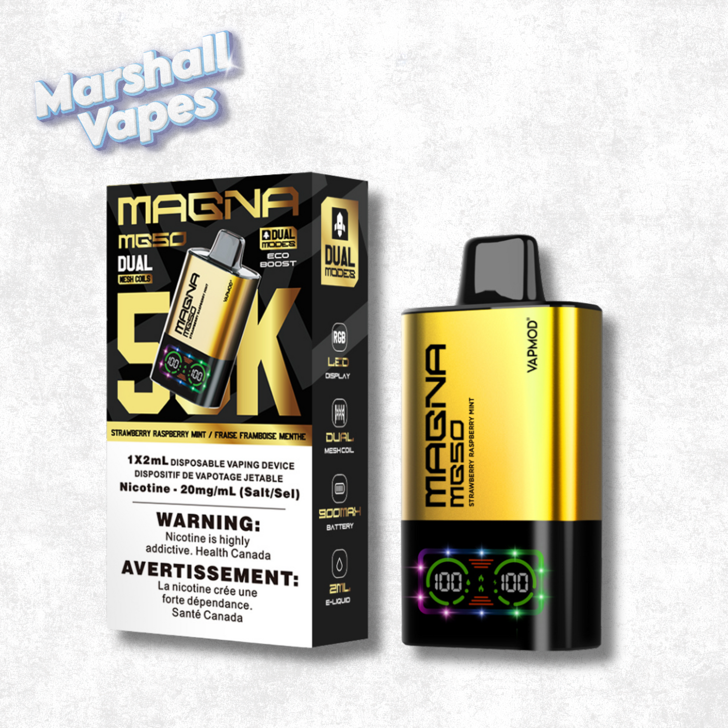 MAGNA MG50 – Strawberry Raspberry Mint (50,000 Puffs)