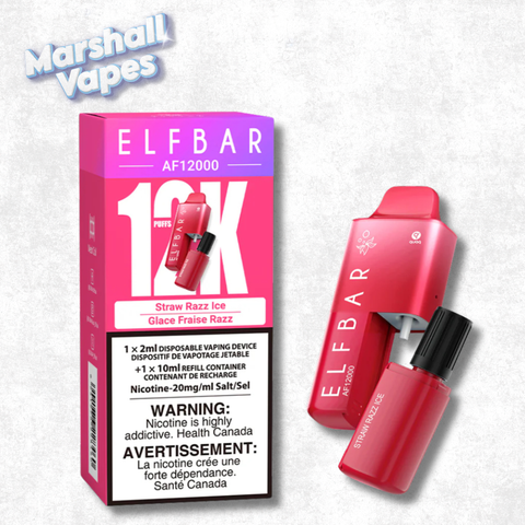 ElfBar 12K Disposable Strawberry Raspberry Ice, strawberry raspberry ice flavour, 2mL 20mg 12000 puffs