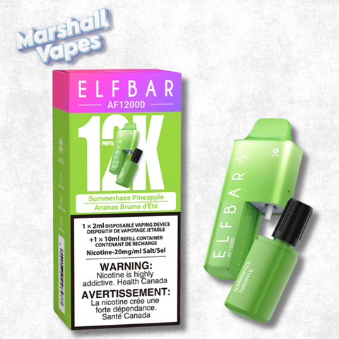 ElfBar 12K Disposable Summer Haze Pineapple, tropical pineapple flavour, 2mL 20mg 12000 puffs