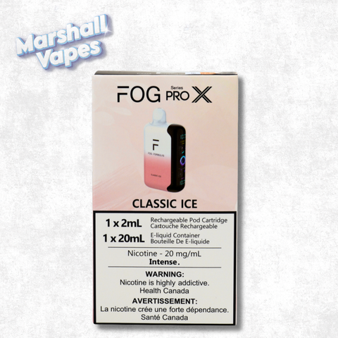 Fog Pro X Series disposable vape, Classic Ice, 20mL e-liquid