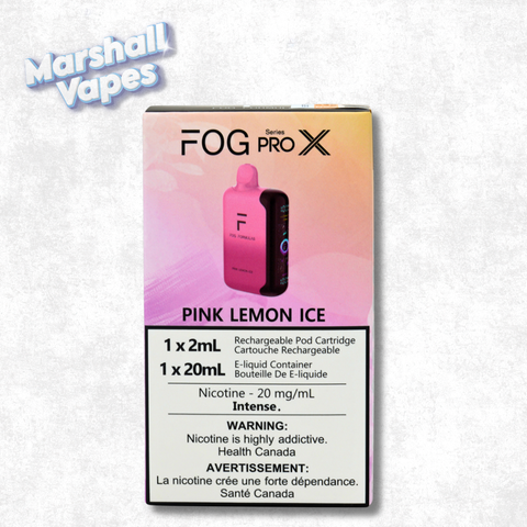 Fog Pro X Series disposable vape, Pink Lemon Ice, 20mL e-liquid