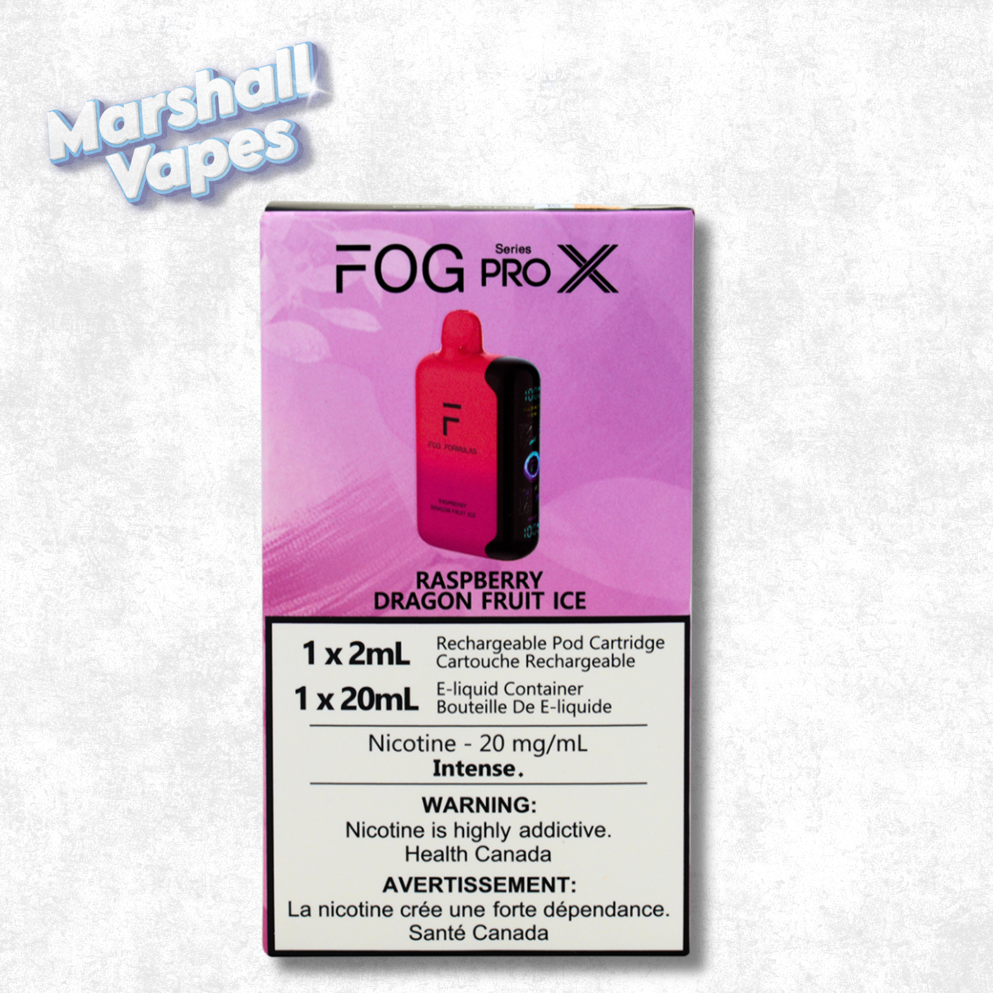 Fog Pro X Series Raspberry Dragonfruit Ice Marshall Vapes Fog Pro X Series Raspberry Dragonfruit Ice Marshall Vapes