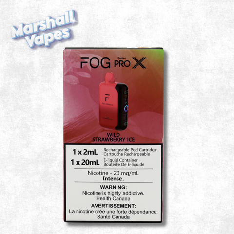 Fog Pro X Series disposable vape, Wild Strawberry Ice, 20mL e-liquid