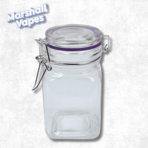 Juicy Jay clear glass jar large size for herb storage spacious transparent container