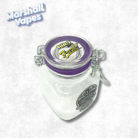 Juicy Jay clear glass jar small size for herb storage compact transparent container