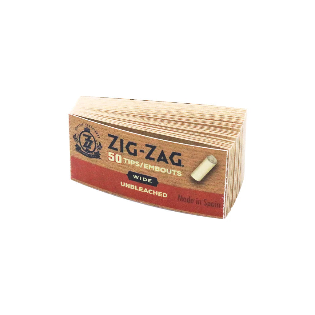 Zig Zag 50 Tips Wide Unbleached