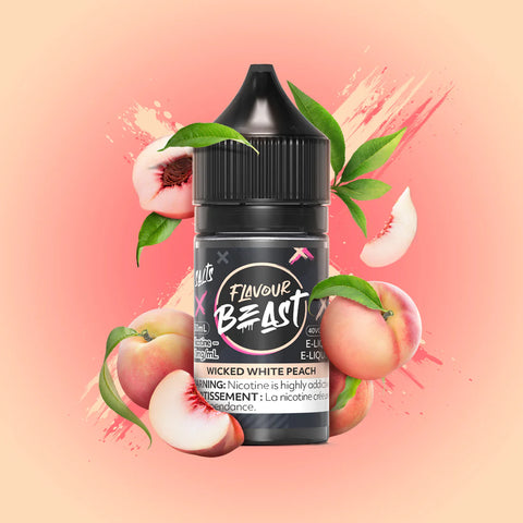 Flavour Beast E-Liquid Wicked White Peach, white peach flavour, 30ml 20mg nicotine salt