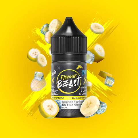 Flavour Beast E-Liquid Bussin Banana Iced, banana flavour, 30ml 20mg nicotine salt