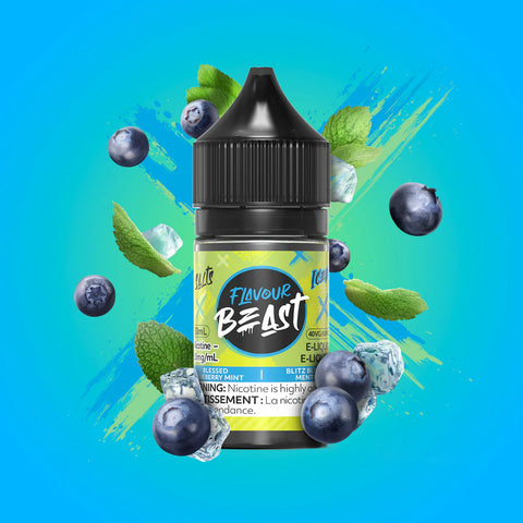 Flavour Beast E-Liquid Blessed Blueberry Mint Iced, blueberry mint flavour, 30ml 20mg nicotine salt