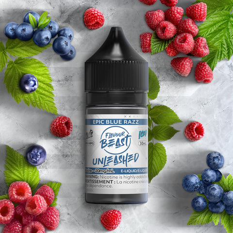 Flavour Beast E-Liquid Unleashed Epic Blue Razz, blue raspberry flavour, 30ml 20mg nicotine salt