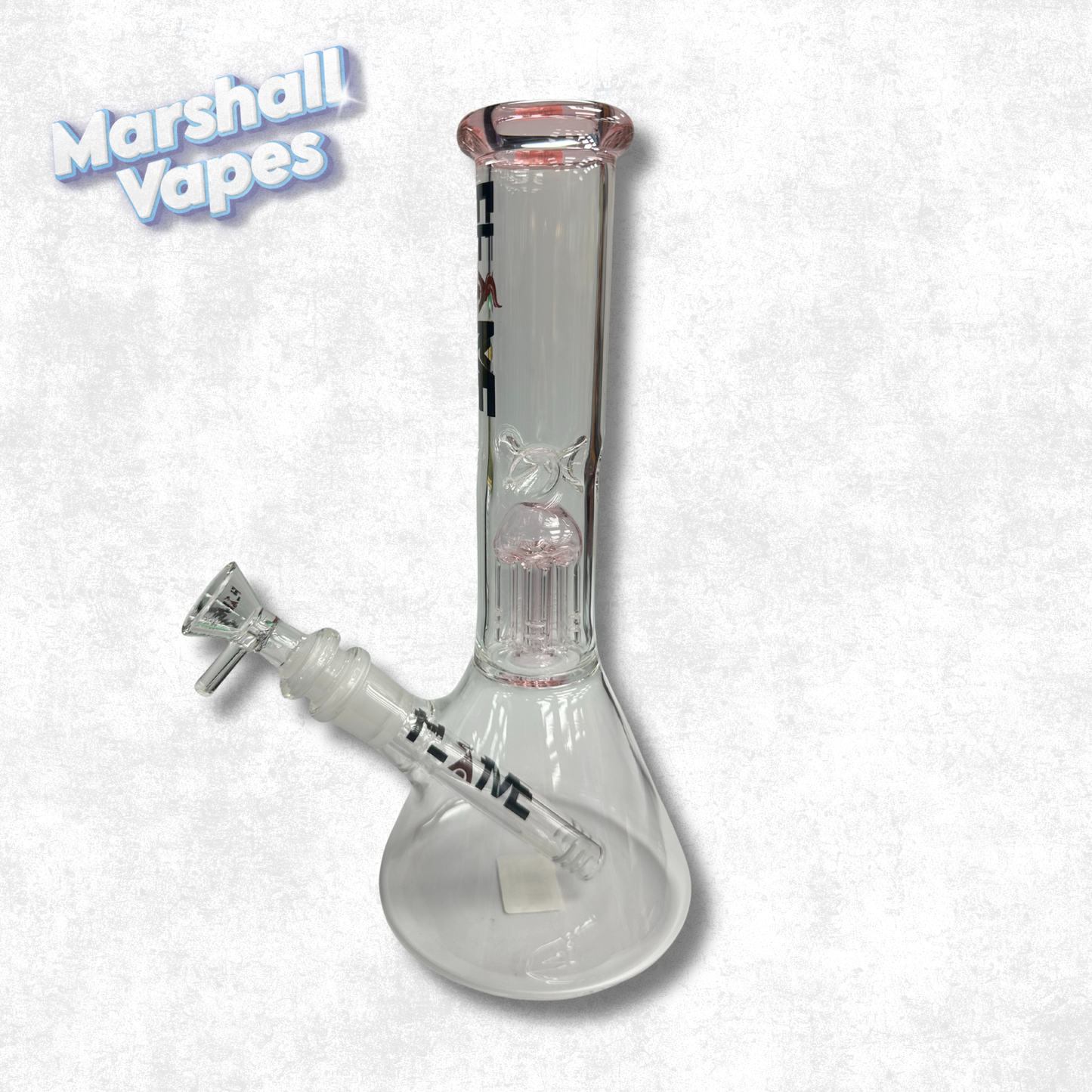 Pink Flame Glass Bong