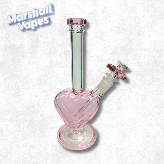 Pink Heart Glass Bong