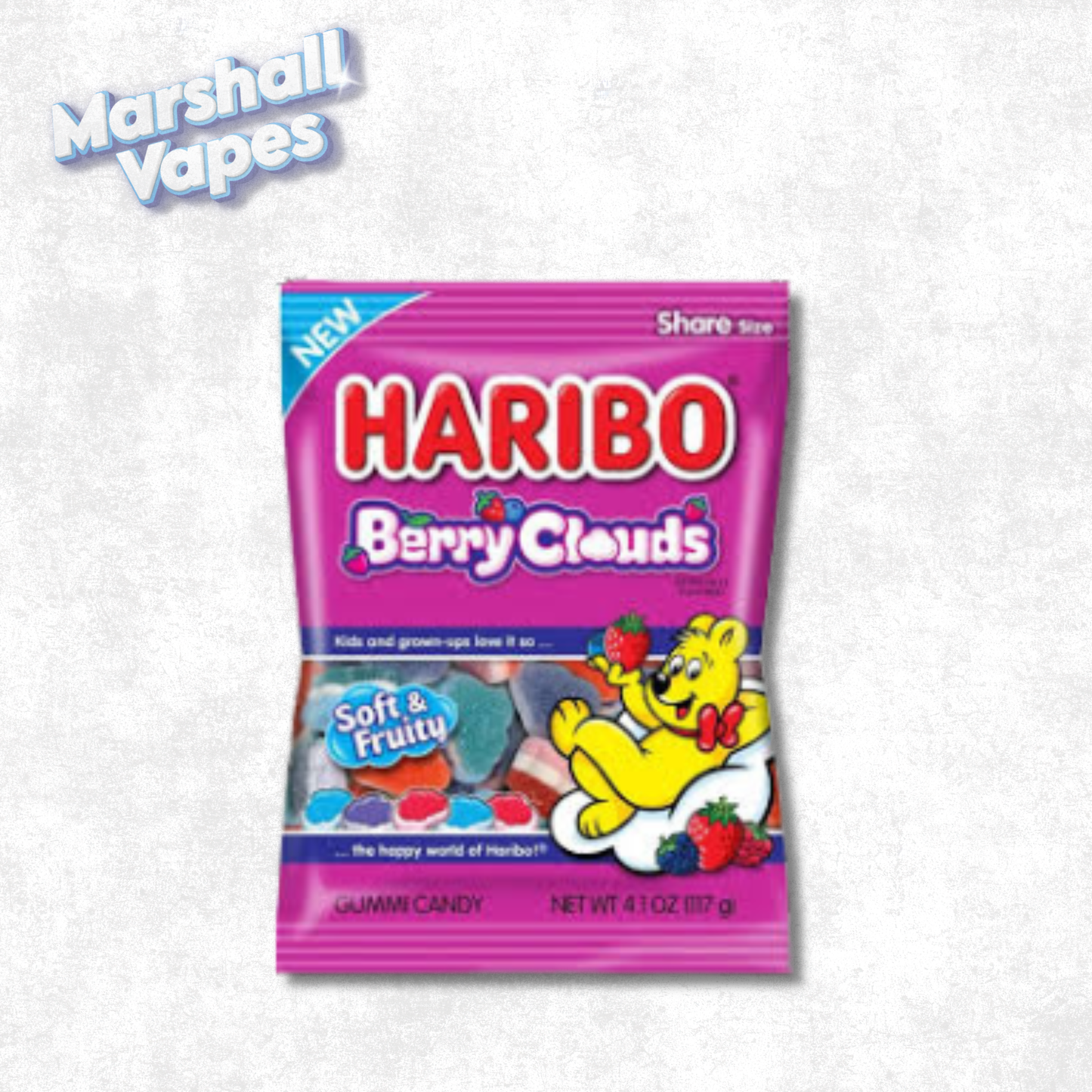 Haribo Berry Clouds Gummy Candy – 117g Bag