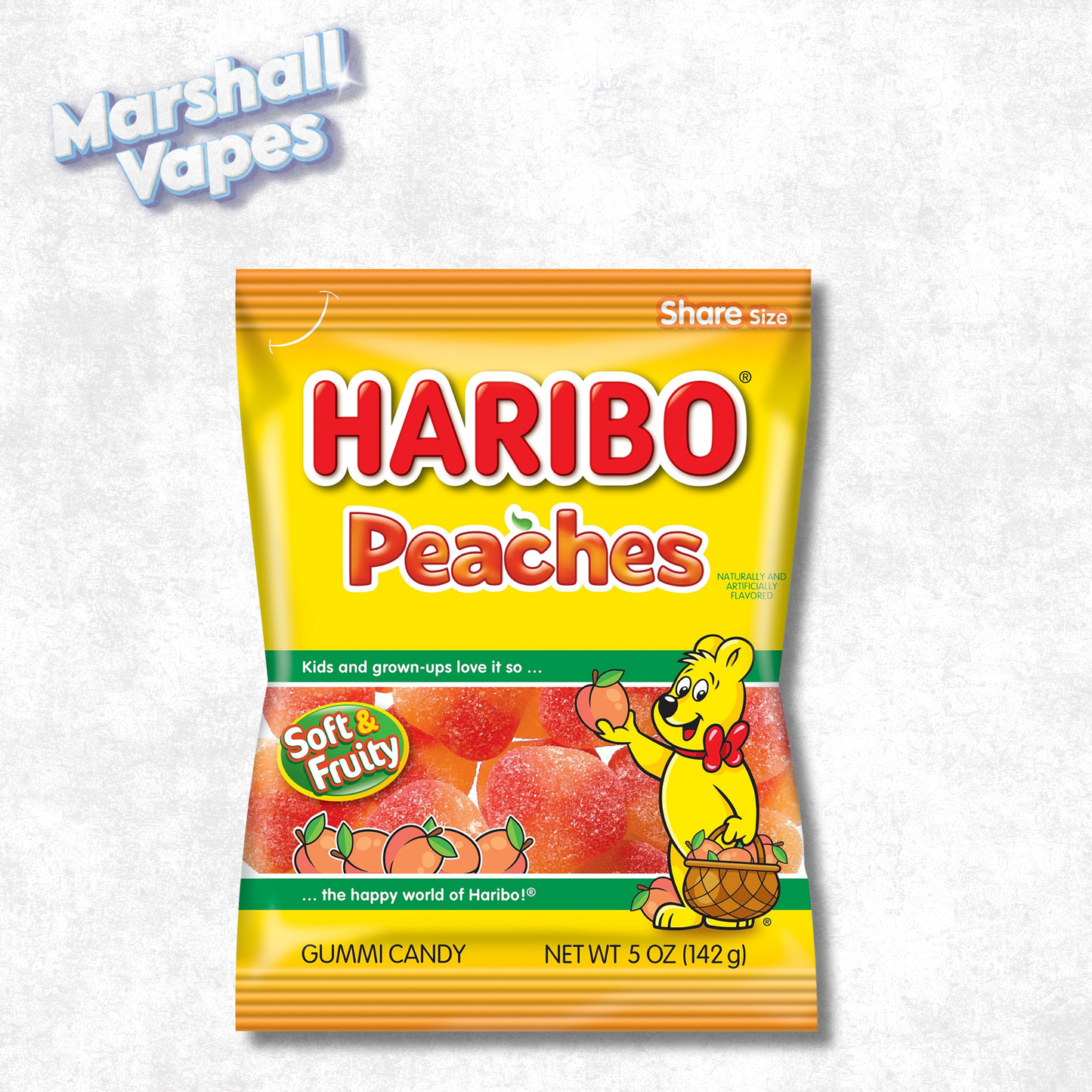 Haribo Peaches Gummy Candies – 175g Bag